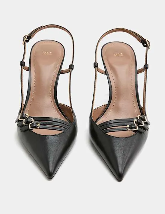 Buckle Ankle Strap Stiletto Heel Court Shoes