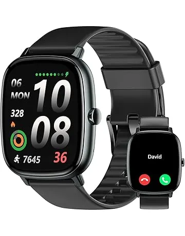 Smart Watches for Men Women with GPS Built-in, Answer/Make Calls, 1.95" Smartwatch for iPhone/Android Phones, Fitness Watch with Heart Rate/Sleep Monitor 100+ Sports Modes IP68 Waterproof (Black)