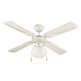 Ventilatore/lampadario a soffitto 4 pale Ø106cm bianco, Kooper