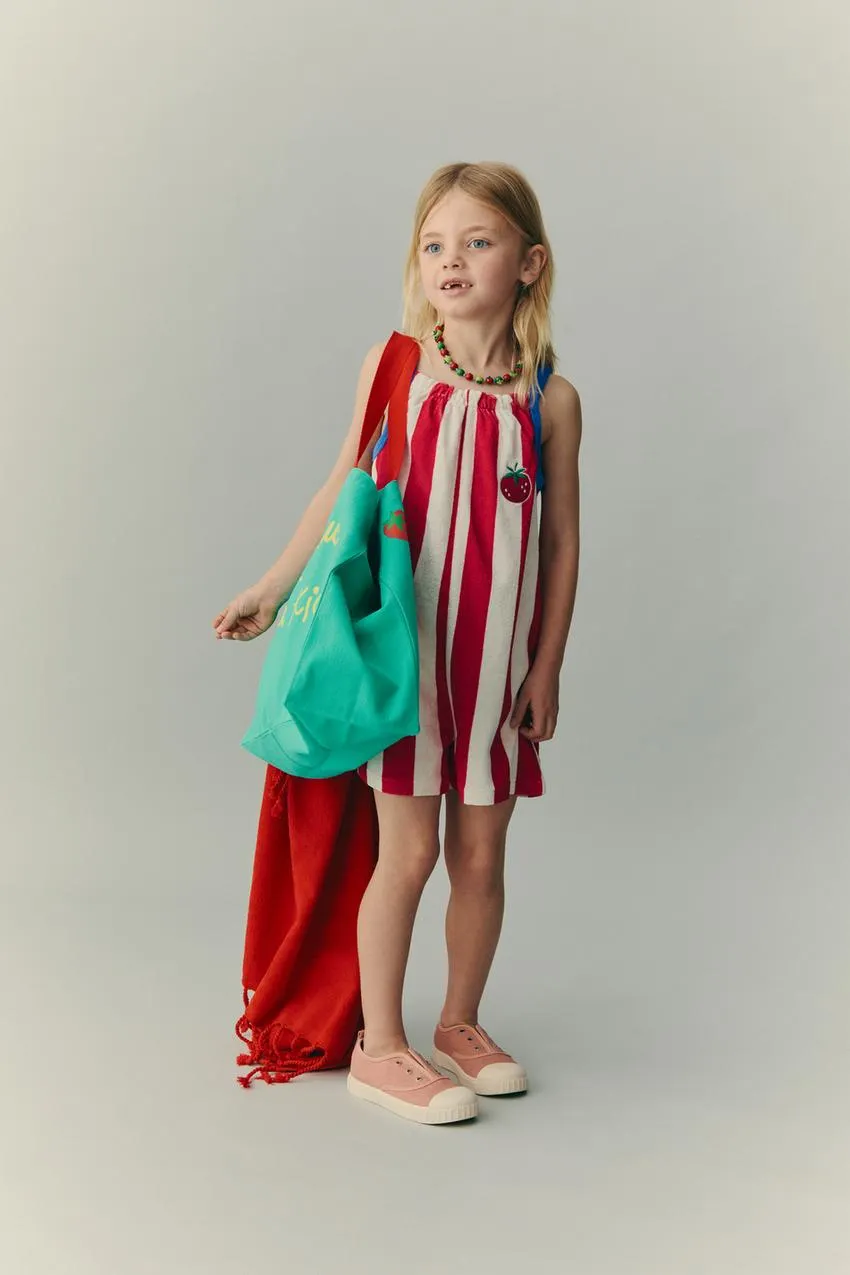 CASA LAWA X ZARA KIDS STRIPED TOWELLING PLAYSUIT