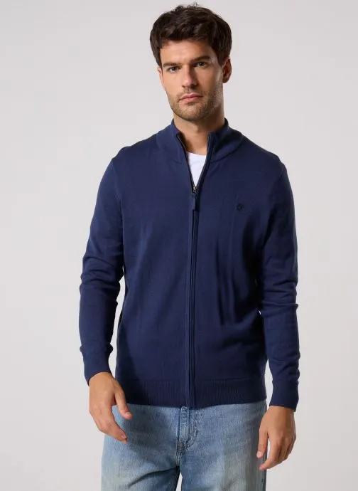 Vesten Williams River Cotton Full Zip Sweater heren blauw