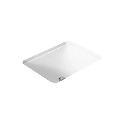 KOHLER Caxton Undermount Rectangular Bathroom Sink with Overflow and Clamp Assembly in White