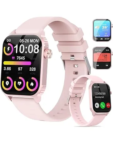 Smart Watch for Women, 120 Sports Modes Smartwatch with 1.83" HD, Alexa Built-in, Heart Rate/Sleep Monitor, IP67 Waterproof, Bluetooth Call & Music Control Fitness Watch for iPhone/Android (Pink)