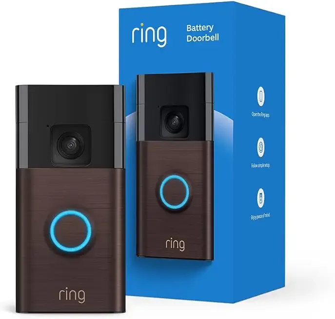 Ring Battery Doorbell | Home or business security with Head-to-Toe Video, Live View with Two-Way Talk, and Motion Detection & Alerts (newest model), Venetian Bronze