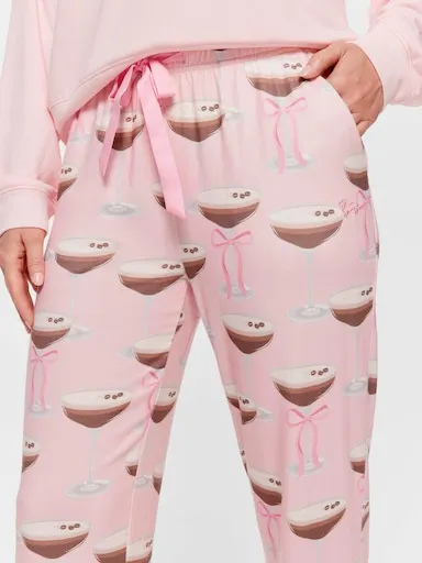 Espresso Martini Plush Straight Leg Pj Pant