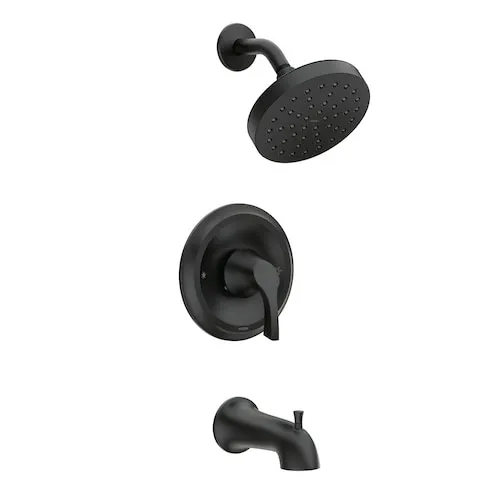 Korek Single Handle Bathtub Shower Faucet in Matte Black