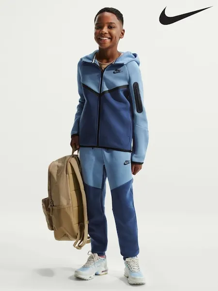 Nike Work Blue Tech Fleece Zip-Up Hoodie