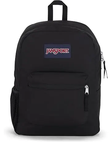 JanSport 26L Cross Town Backpack – 12 inch Daypack, Black | Small Compact Travel Bag with Water Bottle Pocket & Padded Shoulder Straps