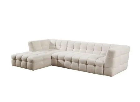 Hoeksalon Bubble 305x174cm - stof - wit