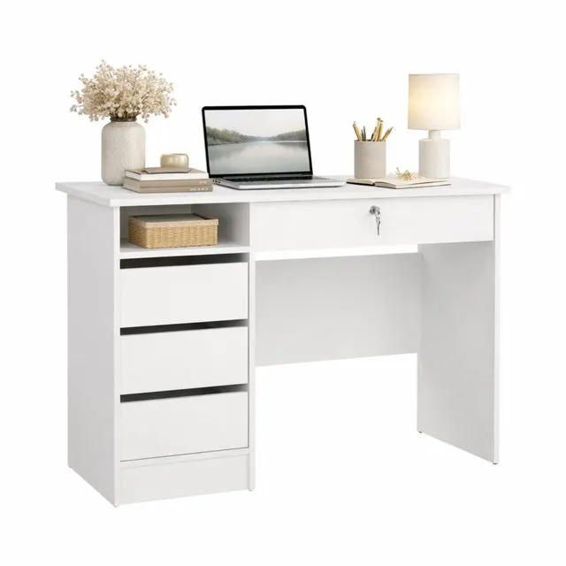 Mesa Escritorio de Estudio Duero White Blanco110x49x76 cm