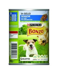 Bonzo Blik Senior - Hondenvoer - Kip Pasta Wortel 400 g