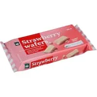 woolworths creme filled strawberry wafers 125g