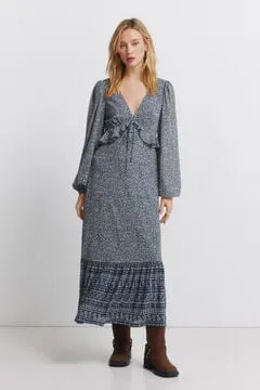 Vestido midi volante cintura