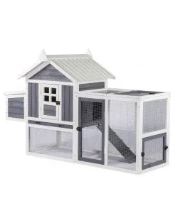 Adori Kippenhok Marley - Kippenhok - 182x76x116 cm Donkergrijs Wit