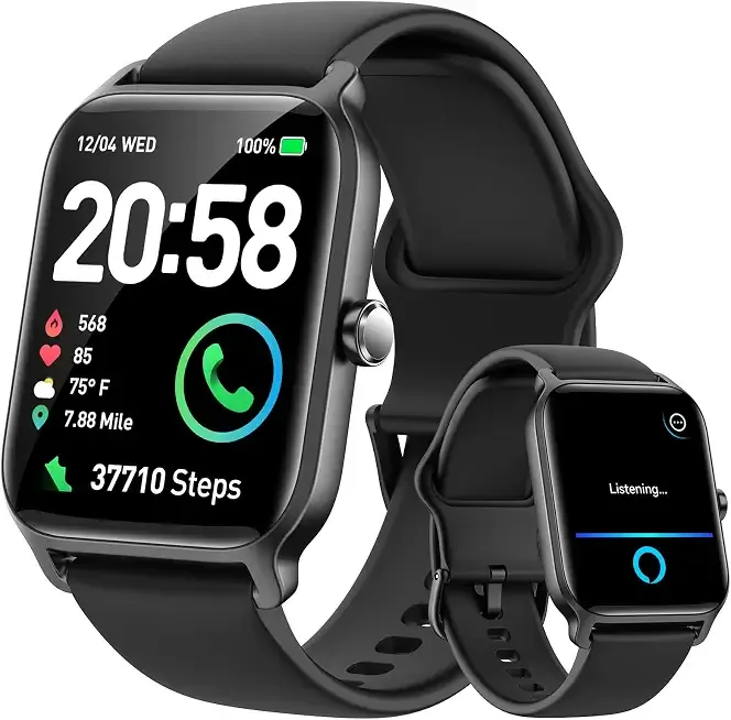 Smart Watches for Men Android & iPhone, Alexa Built-in [1.8" HD Screen] IP68 Waterproof Fitness Watch with Bluetooth Call (Answer/Make), Heart Rate/Sleep/SpO2 Monitor, 105+ Sports Tracker