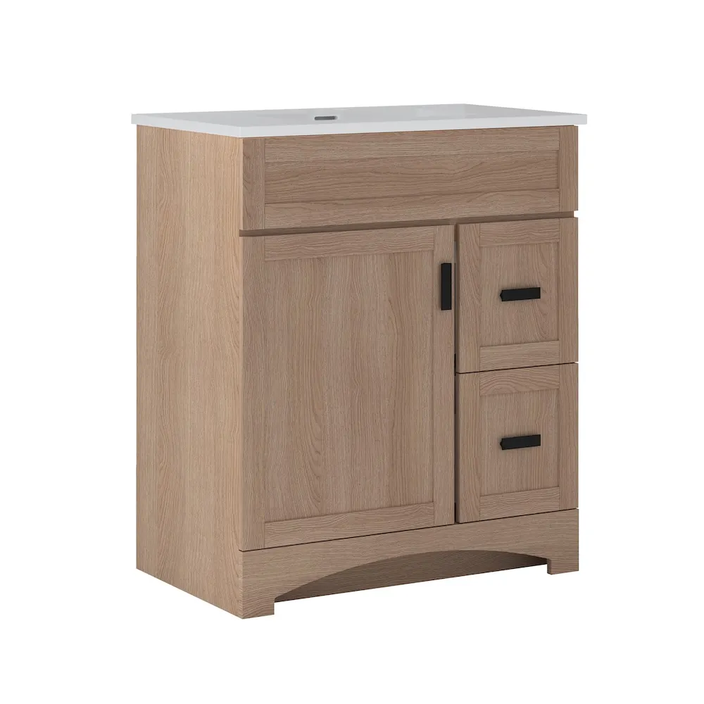 Glacier Bay Rocara 30 inch White Oak Vanity Combo with Vitreous China Top