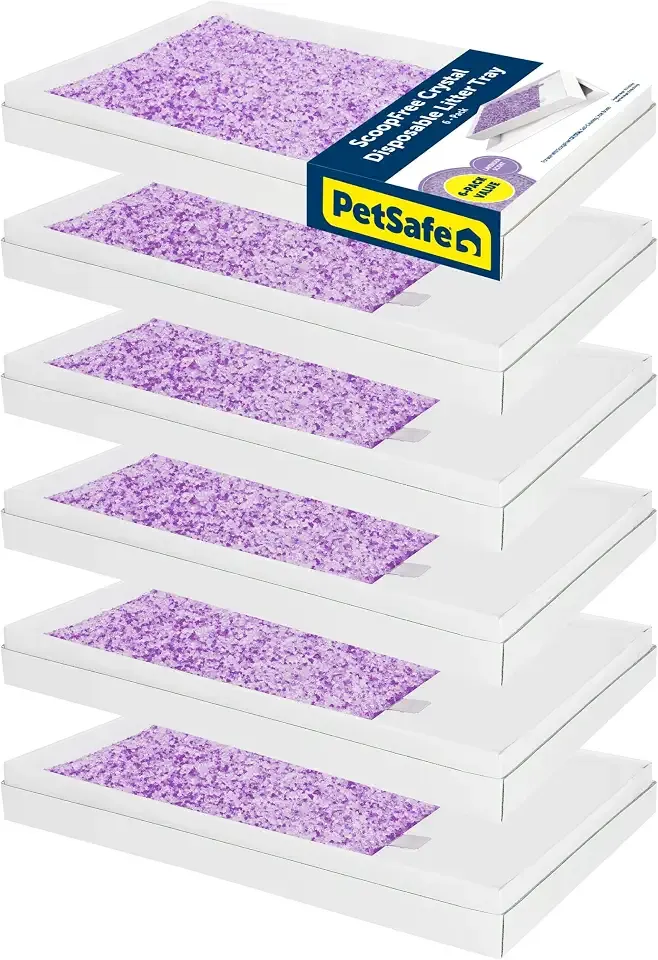 PetSafe ScoopFree Disposable Crystal Litter Tray, Lavender Scent, 6 Pack