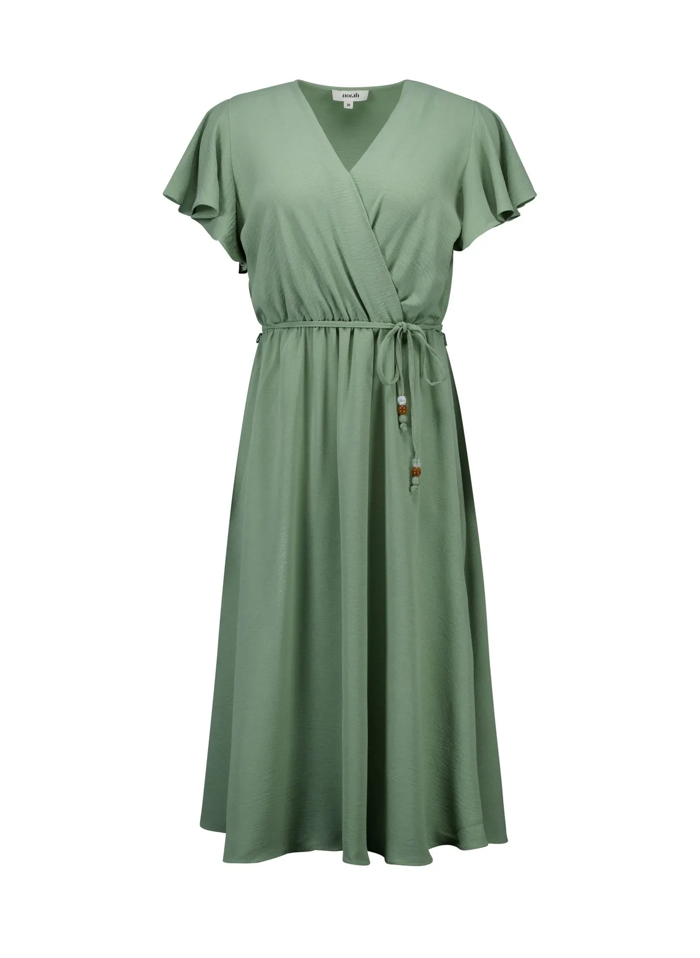 Groene midi jurk met ceintuur