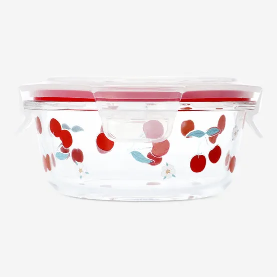 Round food container with berry print - 14 cm