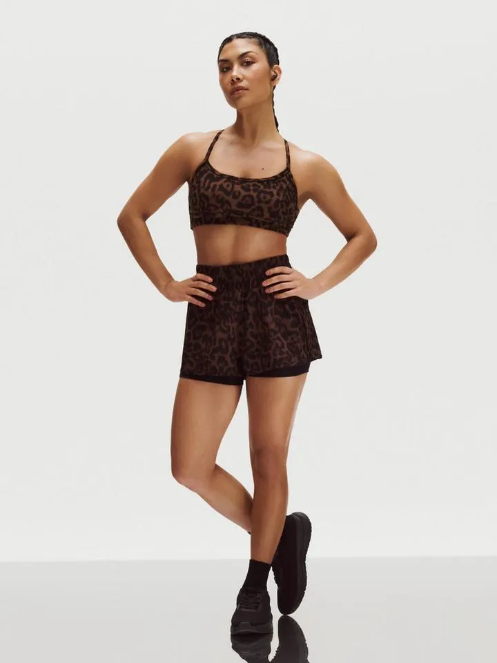 Top corto sportivo leopardato con retro a vogatore