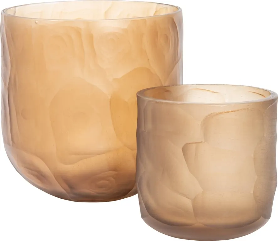 Lama Waterloo telysholder lav H: 10 cm, brunt glass