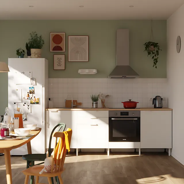 Cocina en kit Eleki blanca 4 módulos bajos L.240 x H.87 x P.58 cm