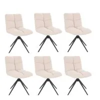 HOME DELUXE Esszimmerstuhl drehbar 6er Set NODA – Creme