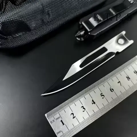 F156 Pocket Knife Black Zinc Alloy Handle for Multifunctional Outdoor Hunting Camping EDC Survival Tool Knives Gift for Men