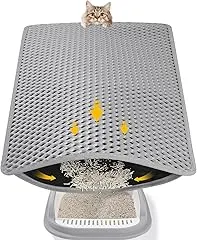 Double Layer Cat Litter Mat, 24x15 Inch Wate…