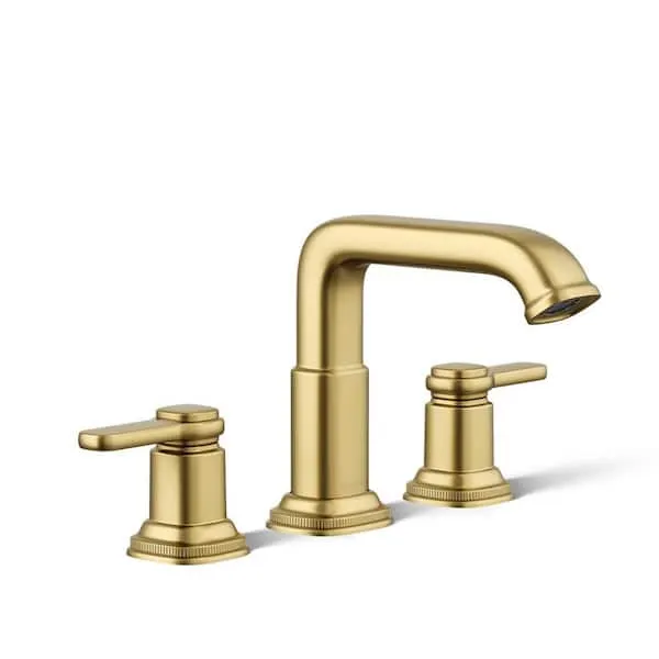 KOHLER Numista 8 in.​ Widespread Double Handle Bathroom Faucet in Vibrant Brushed Moderne Brass