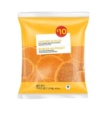 Chicken Burgers, Fully Cooked & Breaded