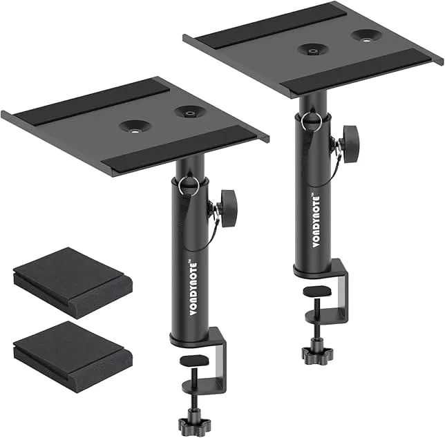 Vondynote Studio Monitor Stands Clamp Speaker Stands with Isolation Pads