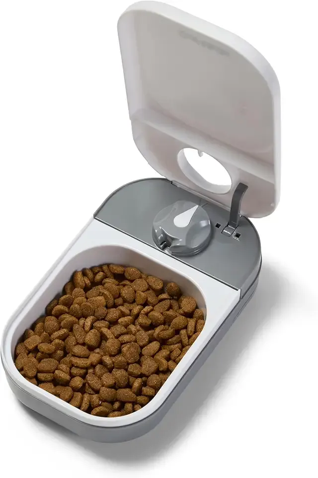 Cat Mate C100 Single Meal Automatic Timer-Controlled Pet Feeder - Suitable for Cats and Small Dogs, for Wet or Dry Food, up to 0.88 lb Capacity, White