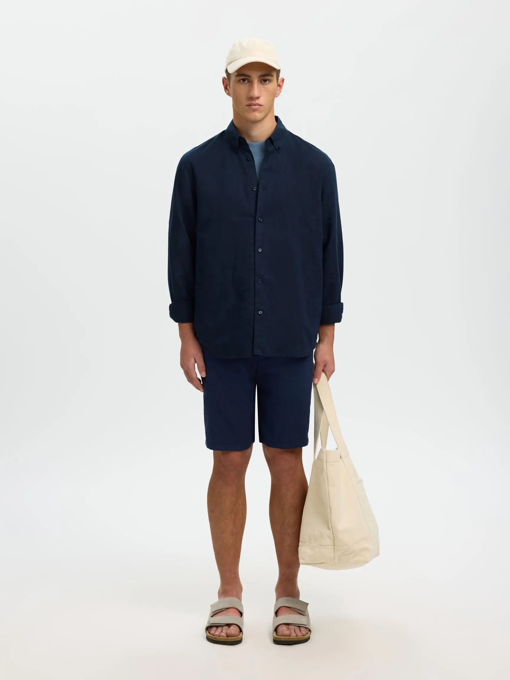 REGULAR FIT SKJORTE I LINBLANDING