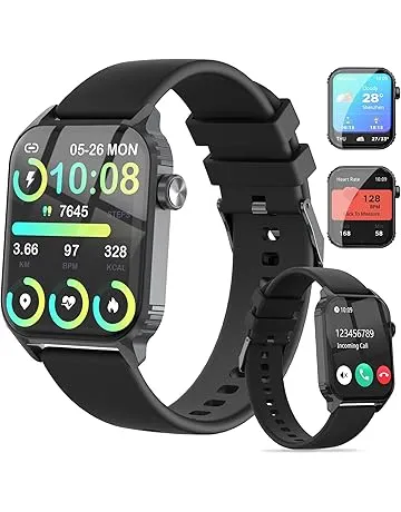 Smart Watch for Men, 120 Sports Modes Smartwatch with 1.83" HD, Alexa Built-in, Heart Rate/Sleep Monitor, IP67 Waterproof, Bluetooth Call & Music Control Fitness Watch for iPhone/Android (Black)