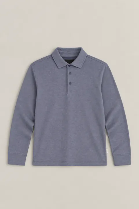 Langermet twill polo skjorte