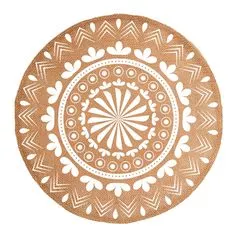 Set de table rond jute rosace blanche D 38cm