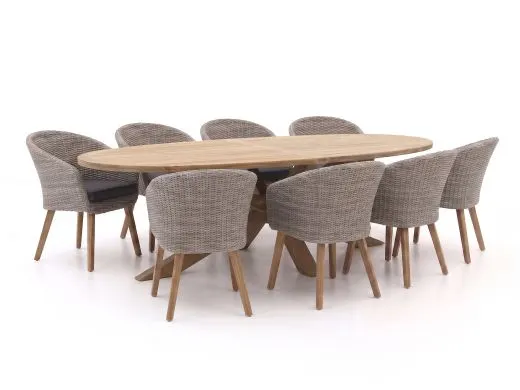 Intenso Tropea/ROUGH-Y Ellips 280cm dining tuinset 9-delig