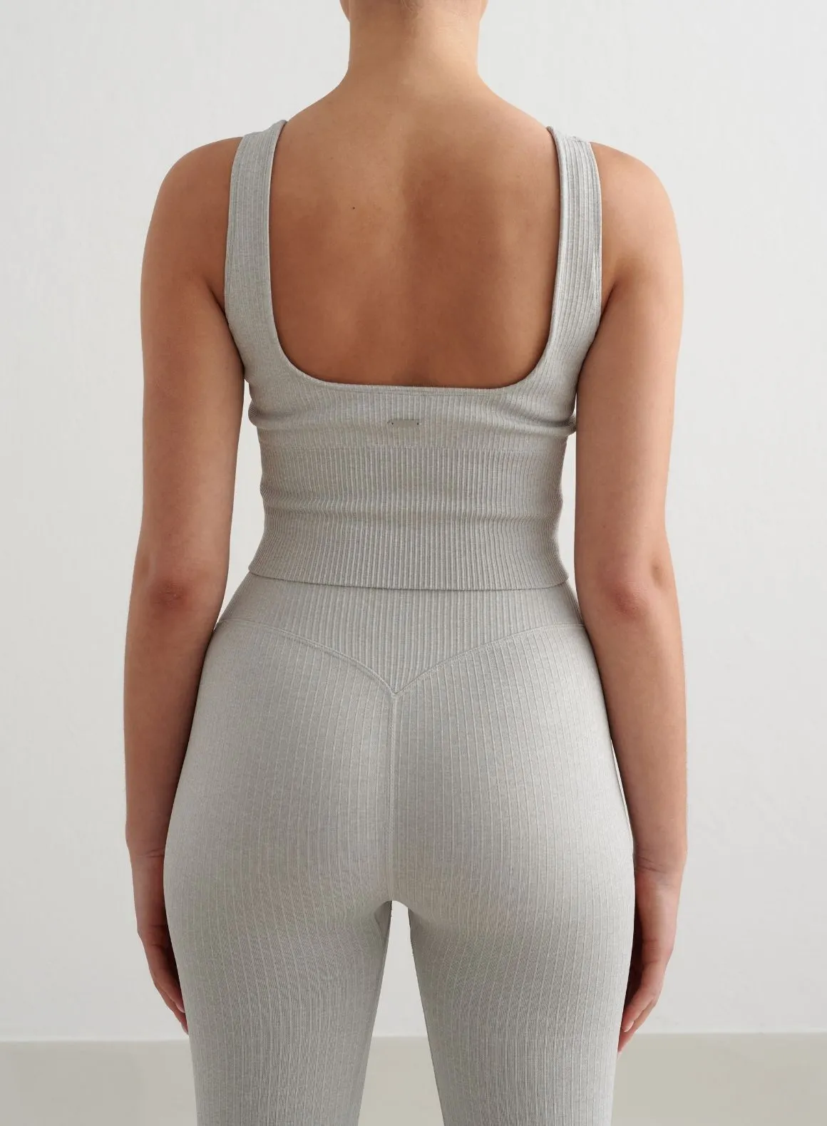 Grey Melange Ribbed Seamless Shaping Bralette
