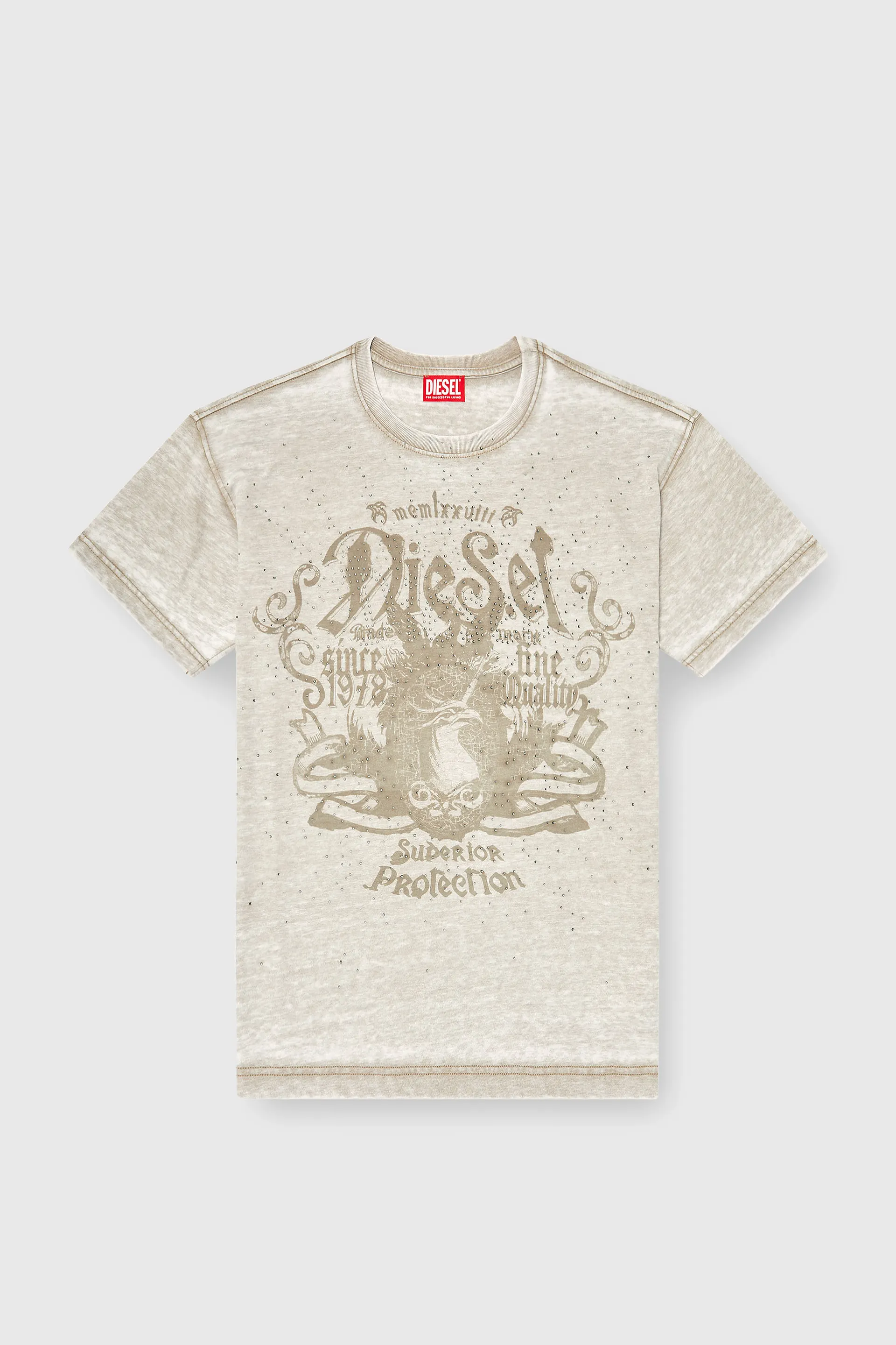 Jersey T-shirt with burnout wash and studs