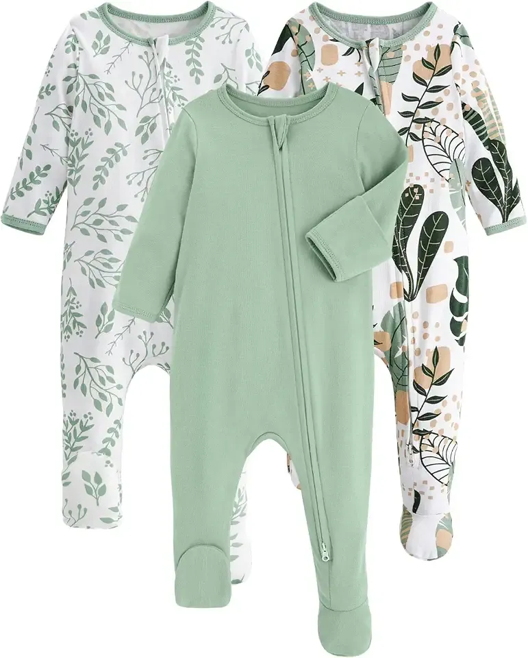 Baby Pajamas 100% Organic Cotton Newborn Sleepers Boy Girl Clothes