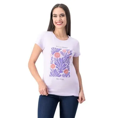 Playera Mxstaza Mujer Manga Corta Estampado Flower Market