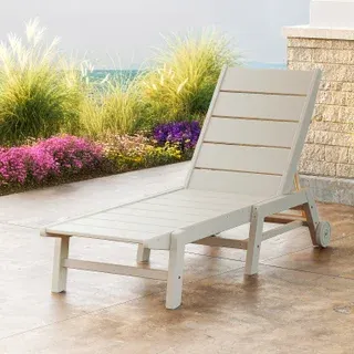 POLYWOOD Long Beach Chaise Lounge with Wheels