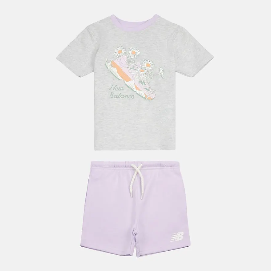 Flower Shoe T-Shirt & Short Set