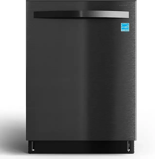 24" Built-in Dishwasher, Stainless Steel Dishwasher Machine with Adjustable Racks, 14–16 Place Settings Large Capacity Dish Washer, 8 Wash Programs, Energy Star Certified, Black