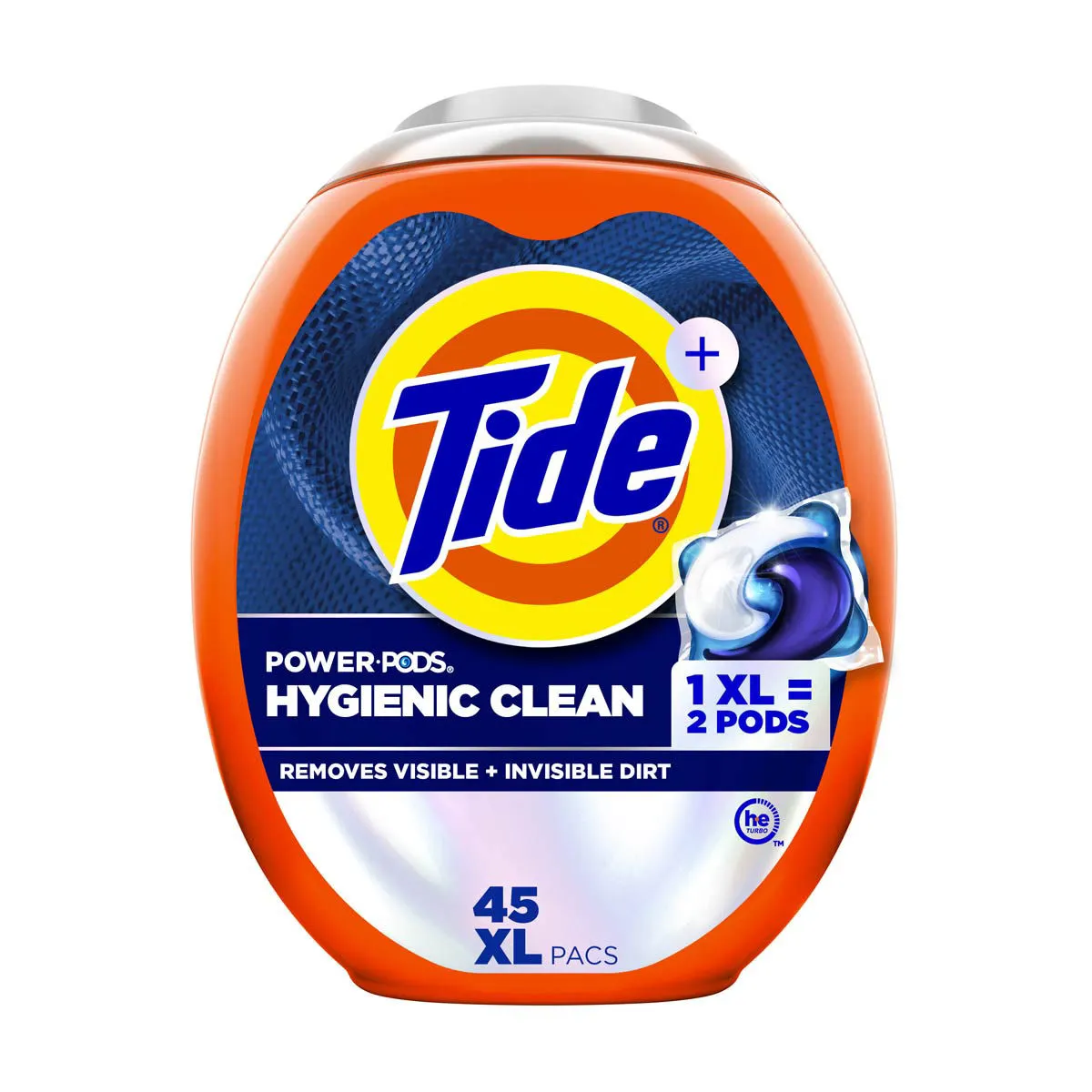Tide Hygienic Clean Power PODS Laundry Detergent Pacs, Original Scent, 45 Count, Removes Visible and Invisible Dirt, laundry soap detergent pacs