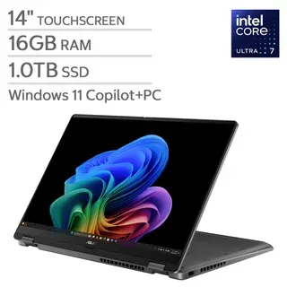 ASUS Vivobook Flip 14" OLED Touchscreen Copilot+ PC - Intel EVO Edition Powered by Intel Core Ultra 7 256V Series 2 Processor - Windows 11 - 16GB RAM - 1TB SSD
