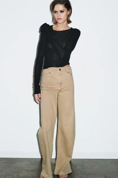 ZW COLLECTION WIDE-LEG HIGH-WAIST JEANS