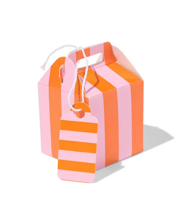 doosje vouwbaar 5x5x5cm strepen - 6 stuks