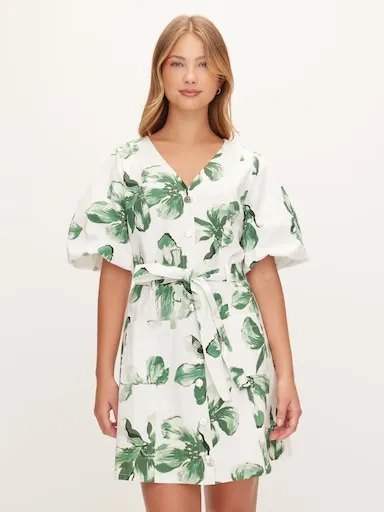 Peyton Puff Denim Mini Dress